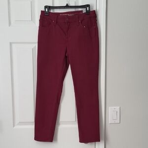 Chico's Burgundy Slim Leg Ankle Jeans Size 2R